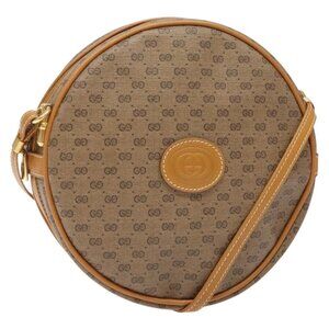 Authentic GUCCI Micro GG Supreme Shoulder Bag PVC Beige Gold 007 115 5575